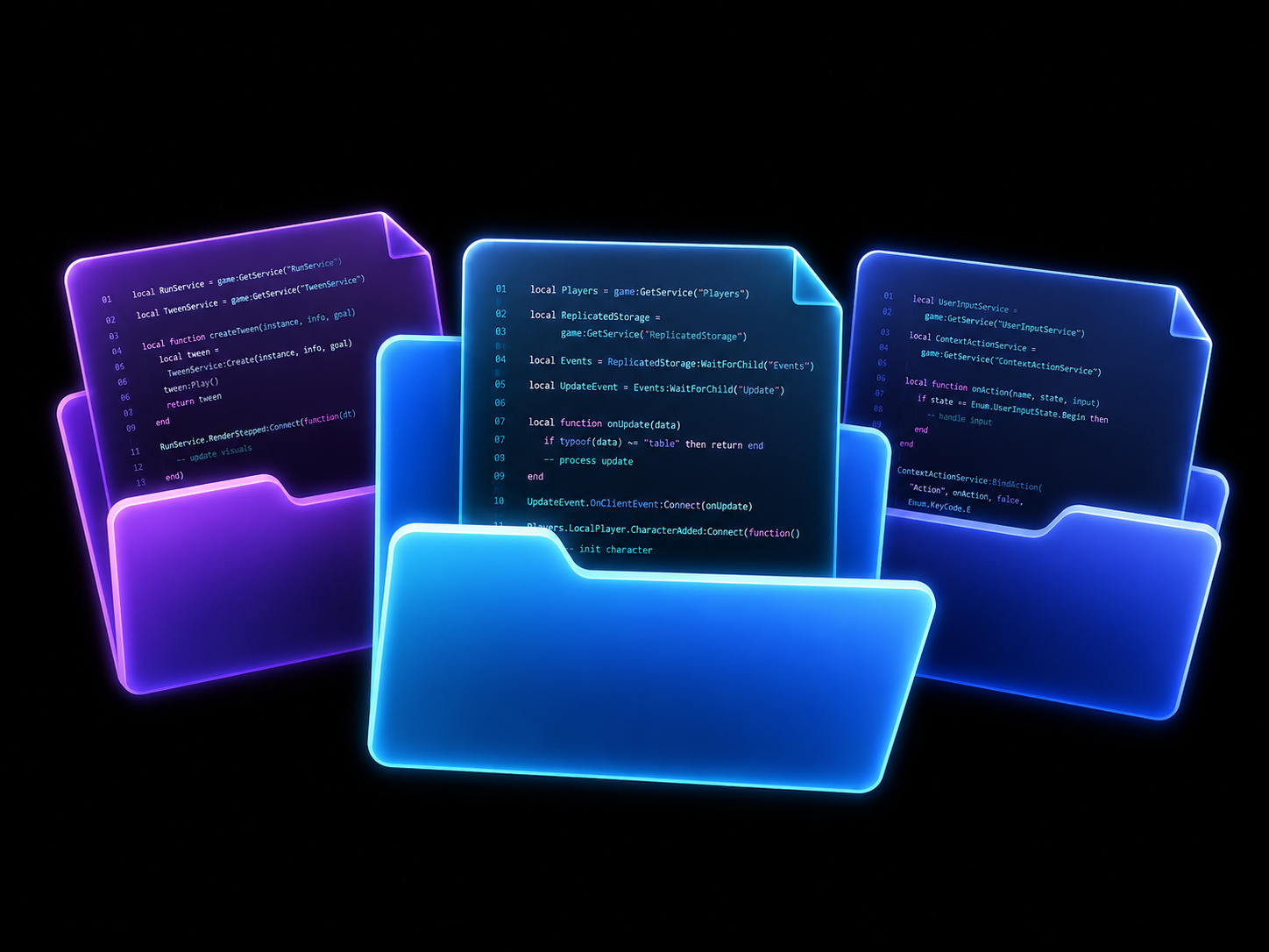 Generated Luau script files ready to review and insert into Roblox Studio